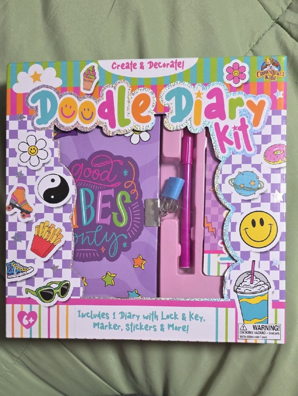 Purple Doodle Diary Kit with Lock & Key